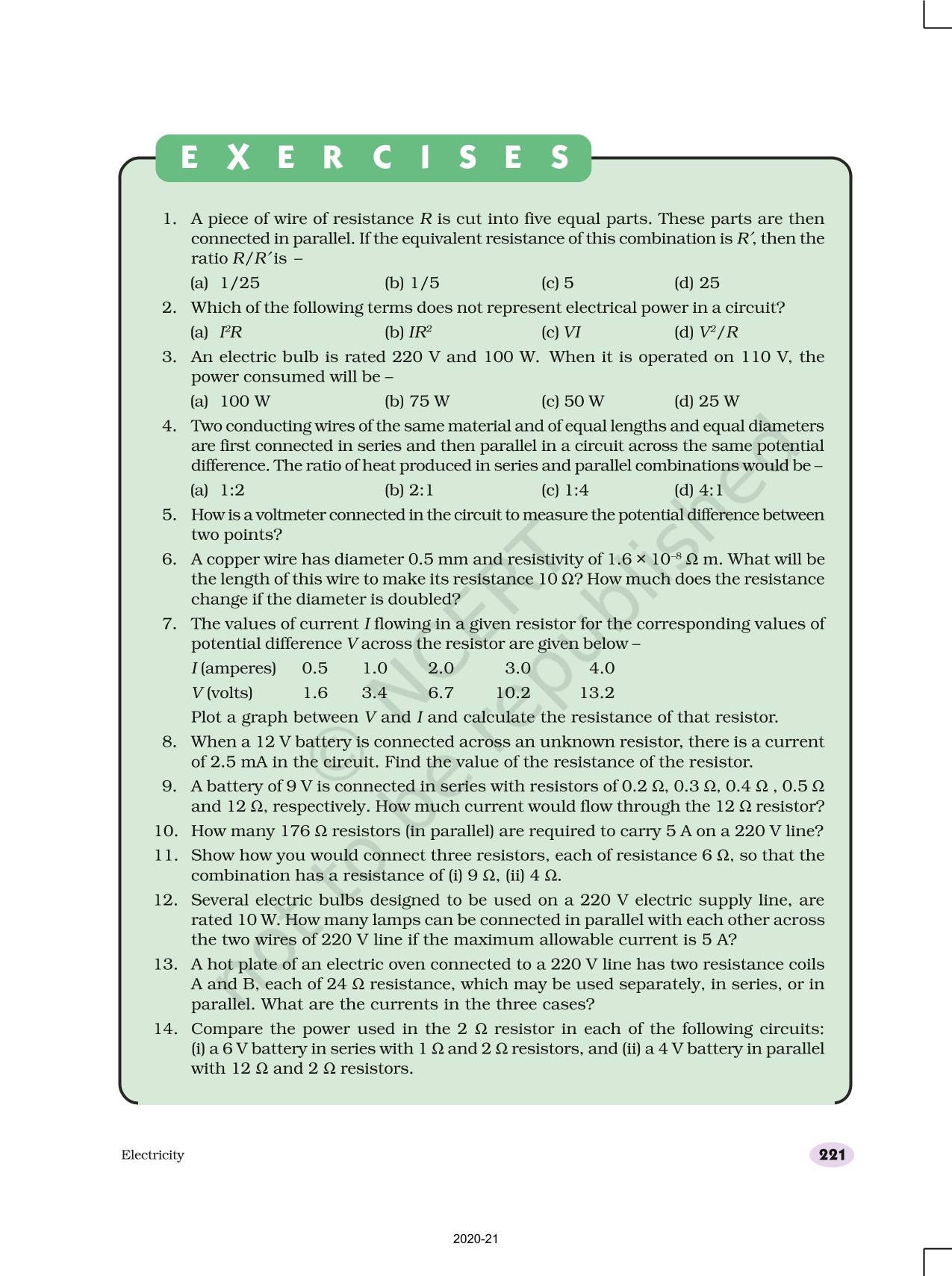 case study in electricity class 10